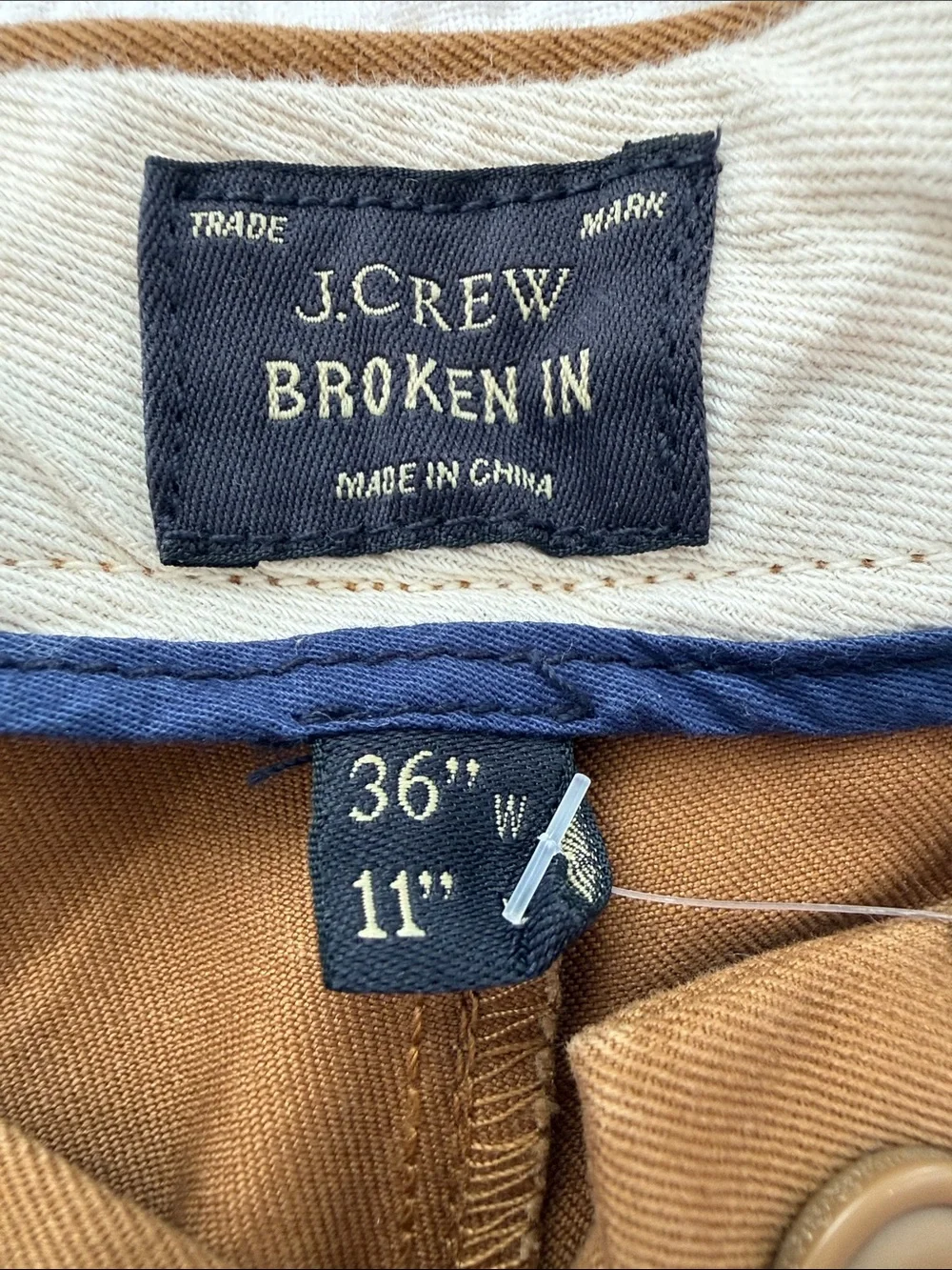 Men's J. Crew Brown Casual Chino Shorts 36” Waist/11” Inseam